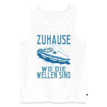 Motorboot Kapitän Boot Seefahrer Sportboot Käpten - Männer Premium Bio Tank Top - Weiß - Vorne - Michal (187cm)