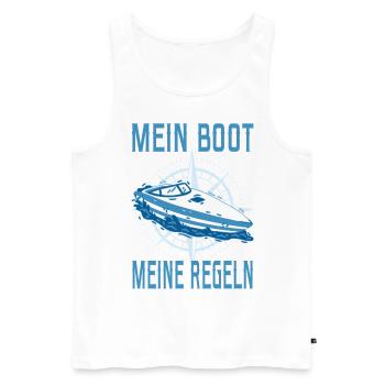 Motorboot Kapitän Boot Seefahrer Sportboot Käpten - Männer Premium Bio Tank Top - Weiß - Vorne - Michal (187cm)