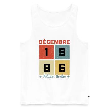 cadeau DÉCEMBRE 1996 ÉDITION LIMITÉE - Débardeur bio Premium Homme - blanc - Devant - Michal (187cm)