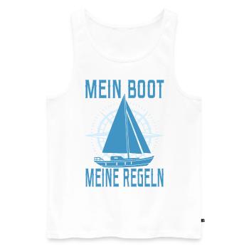 Segeln Segelboot Segler Käpten Segelschein Käpt'n - Männer Premium Bio Tank Top - Weiß - Vorne - AI Model Male 178 light (178cm)