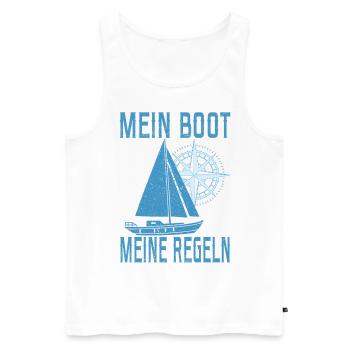 Segeln Segelboot Segler Käpten Segelschein Käpt'n - Männer Premium Bio Tank Top - Weiß - Vorne - AI Model Male 178 light (178cm)