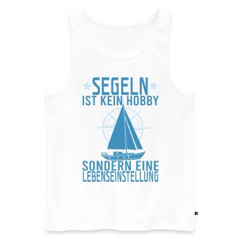 Segelboot Käpten Segeln Segler Segelschein Käpt'n - Männer Premium Bio Tank Top - Weiß - Vorne - AI Model Male 178 light (178cm)