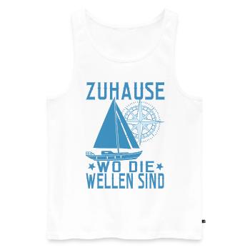 Segeln Segelboot Segler Käpten Segelschein Käpt'n - Männer Premium Bio Tank Top - Weiß - Vorne - AI Model Male 178 light (178cm)