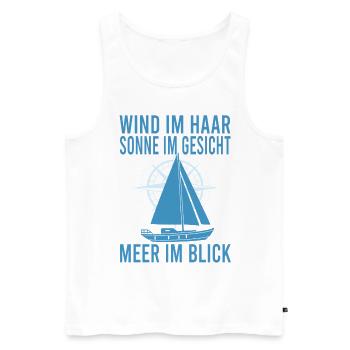 Segeln Segelboot Segler Käpten Segelschein Käpt'n - Männer Premium Bio Tank Top - Weiß - Vorne - AI Model Male 178 light (178cm)