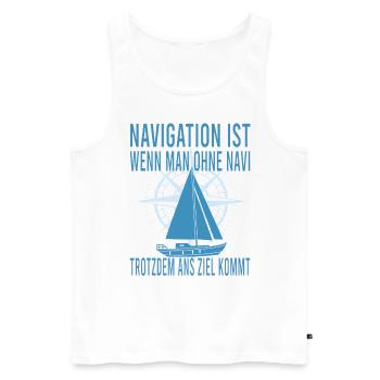 Segeln Segelschein Käpt'n Segelboot Segler Käpten - Männer Premium Bio Tank Top - Weiß - Vorne - AI Model Male 178 light (178cm)