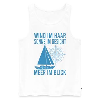 Segelschein Segler Käpt'n Segeln Segelboot Käpten - Männer Premium Bio Tank Top - Weiß - Vorne - AI Model Male 178 light (178cm)