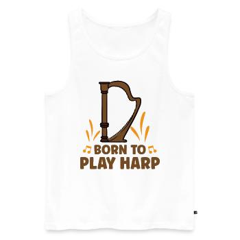 Harfenmusikinstrument Harfenlehrer - Männer Premium Bio Tank Top - Weiß - Vorne - AI Model Male 178 light (178cm)