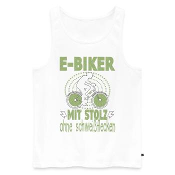 e biker mit stolz ohne schweißflecken - Männer Premium Bio Tank Top - Weiß - Vorne - Michal (187cm)