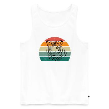 amurtiger tigerkäfig großkatze katze asien tiger - Männer Premium Bio Tank Top - Weiß - Vorne - AI Model Male 178 light (178cm)