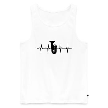Joueur de tuba Joueur de tuba instrument de cuivre tuba - Débardeur bio Premium Homme - blanc - Devant - Michal (187cm)