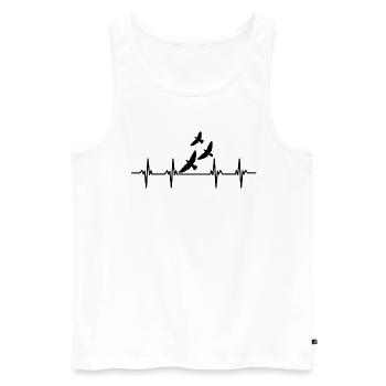 oiseaux volant planer air plumes plumes vol oiseau - Débardeur bio Premium Homme - blanc - Devant - Michal (187cm)