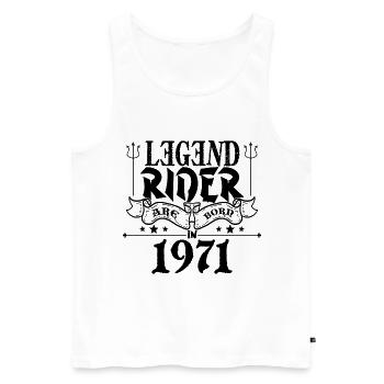 Legend rider Are born in 1971 - Débardeur bio Premium Homme - blanc - Devant - Michal (187cm)