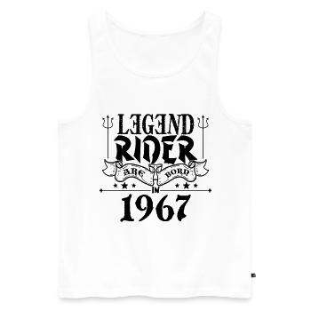 Legend rider Are born in 1967 - Débardeur bio Premium Homme - blanc - Devant - Michal (187cm)