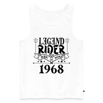 Legend rider Are born in 1968 - Débardeur bio Premium Homme - blanc - Devant - Michal (187cm)