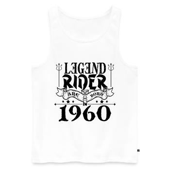 Legend rider Are born in 1960 - Débardeur bio Premium Homme - blanc - Devant - Michal (187cm)