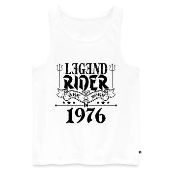 Legend rider Are born in 1976 - Débardeur bio Premium Homme - blanc - Devant - Michal (187cm)