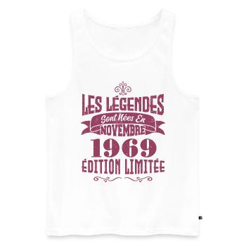 les légendes Sont Nées En Novembre 1969 . Annive - Débardeur bio Premium Homme - blanc - Devant - Michal (187cm)