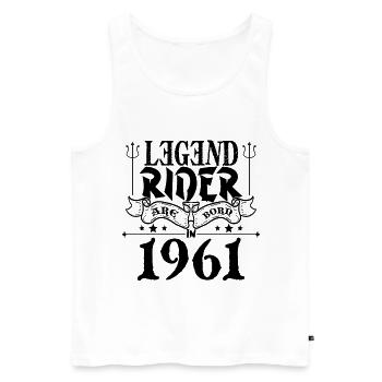 Legend rider Are born in 1961 - Débardeur bio Premium Homme - blanc - Devant - Michal (187cm)