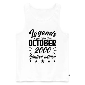 LEGENDS WERDEN IM NOVEMBER 2000 JUBILÄUMSGESCHENK GEBOREN. - Männer Premium Bio Tank Top - Weiß - Vorne - Michal (187cm)