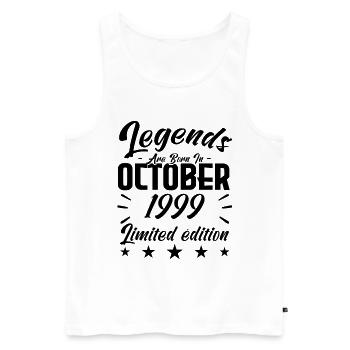 LEGENDS WERDEN IM NOVEMBER 1999 JUBILÄUMSGESCHENK GEBOREN. - Männer Premium Bio Tank Top - Weiß - Vorne - Michal (187cm)