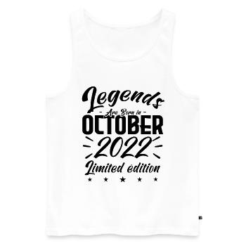 Legends are born in October 2022 anniversary gift. - Men's Premium Organic Tank Top - white - Front - AI Model Male 178 light (178cm)