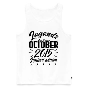 LEGENDS ARE BORN IN OCTOBER 2015 anniversary gift. - Débardeur bio Premium Homme - blanc - Devant - Michal (187cm)