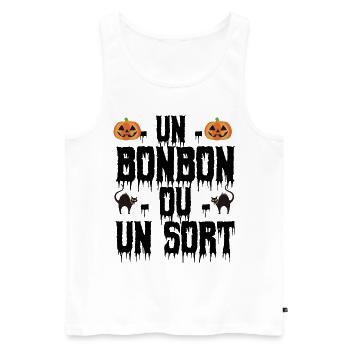 un bonbon ou un sort - Débardeur bio Premium Homme - blanc - Devant - Michal (187cm)
