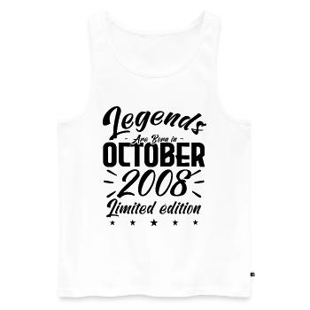 LEGENDS ARE BORN IN OCTOBER 2008 - Men's Premium Organic Tank Top - white - Front - Michal (187cm)