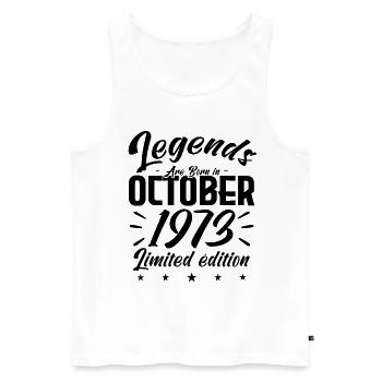 Legends Are Born In october1973 anniversary gift - Débardeur bio Premium Homme - blanc - Devant - Michal (187cm)