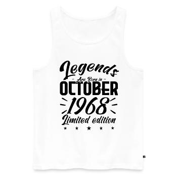 LEGENDEN WERDEN IM JAHRESTAG OKTOBER 1968 GEBOREN - Männer Premium Bio Tank Top - Weiß - Vorne - Michal (187cm)