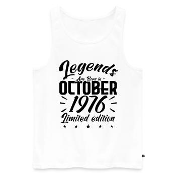 LEGENDS ARE BORN IN OCTOBER 1976 anniversary gift - Débardeur bio Premium Homme - blanc - Devant - Michal (187cm)