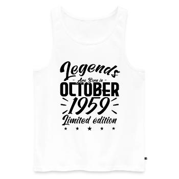 LEGENDEN WERDEN IM OKTOBER 1959 GEBOREN - JUBILÄUMSGESCHENK - Männer Premium Bio Tank Top - Weiß - Vorne - Michal (187cm)