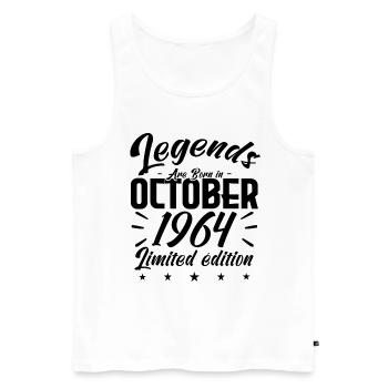 LEGENDS ARE BORN IN OCTOBER 1964 - anniversary gif - Men's Premium Organic Tank Top - white - Front - Michal (187cm)