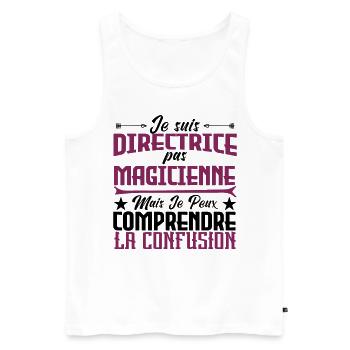 je suis Directrice pas magicien - Débardeur bio Premium Homme - blanc - Devant - Michal (187cm)