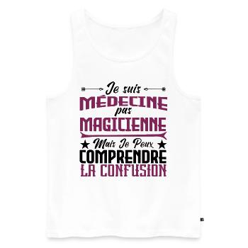 Je suis médecine, pas magicienne - Débardeur bio Premium Homme - blanc - Devant - Michal (187cm)