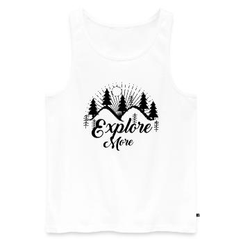 Randonneurs Randonneurs Montagnes Vallées de montagne Vallées Randonnée - Débardeur bio Premium Homme - blanc - Devant - AI Model Male 178 light (178cm)