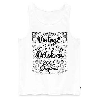 Vintage BORN IN OCTOBER 2006 - anniversary gift. - Débardeur bio Premium Homme - blanc - Devant - Michal (187cm)