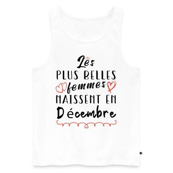 The most beautiful women are born in December - Men's Premium Organic Tank Top - white - Front - AI Model Male 178 light (178cm)