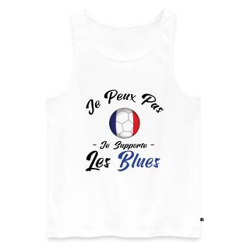 je peux pas , je supporte les bleus. France - Débardeur bio Premium Homme - blanc - Devant - Michal (187cm)