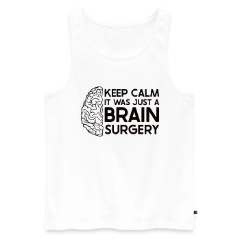 Brain Surgery Joke Brain Surgery Awareness Gift - Men's Premium Organic Tank Top - white - Front - AI Model Male 178 light (178cm)