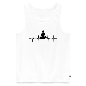 yogamatte yogalehrer yogaposition entspannung yoga - Männer Premium Bio Tank Top - Weiß - Vorne - Michal (187cm)