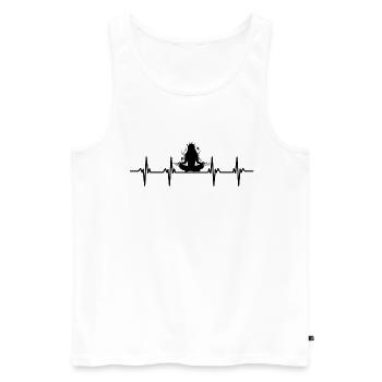 yogamatte yogalehrer yogaposition entspannung yoga - Männer Premium Bio Tank Top - Weiß - Vorne - Michal (187cm)