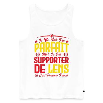je ne suis pas parfait, supporteur de Lens . - Débardeur bio Premium Homme - blanc - Devant - AI Model Male 178 light (178cm)