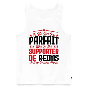 je ne suis pas parfait, supporteur de Reims. - Débardeur bio Premium Homme - blanc - Devant - Michal (187cm)