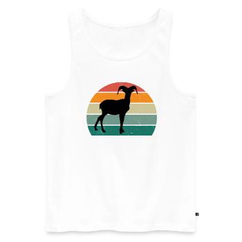 goat moaning goat goat - Men's Premium Organic Tank Top - white - Front - AI Model Male 178 light (178cm)