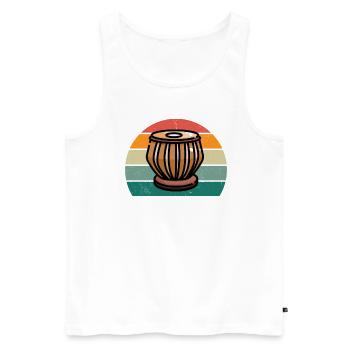 tablas tablaspieler tablaspielerin trommel tabla - Männer Premium Bio Tank Top - Weiß - Vorne - AI Model Male 178 light (178cm)