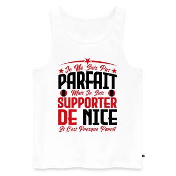 je ne suis pas parfait, supporteur de Nice . - Débardeur bio Premium Homme - blanc - Devant - Michal (187cm)