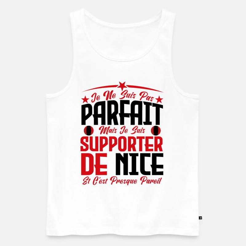 je ne suis pas parfait, supporteur de Nice . - Débardeur bio Premium Homme - blanc