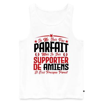je ne suis pas parfait, supporteur de Amiens. - Débardeur bio Premium Homme - blanc - Devant - Michal (187cm)
