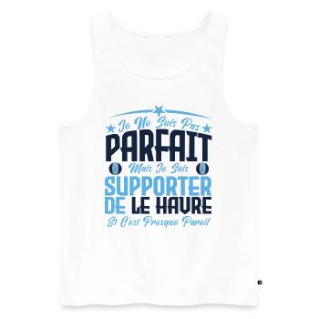 je ne suis pas parfait, supporteur de Le Havre. - Débardeur bio Premium Homme - blanc - Devant - AI Model Male 178 light (178cm)